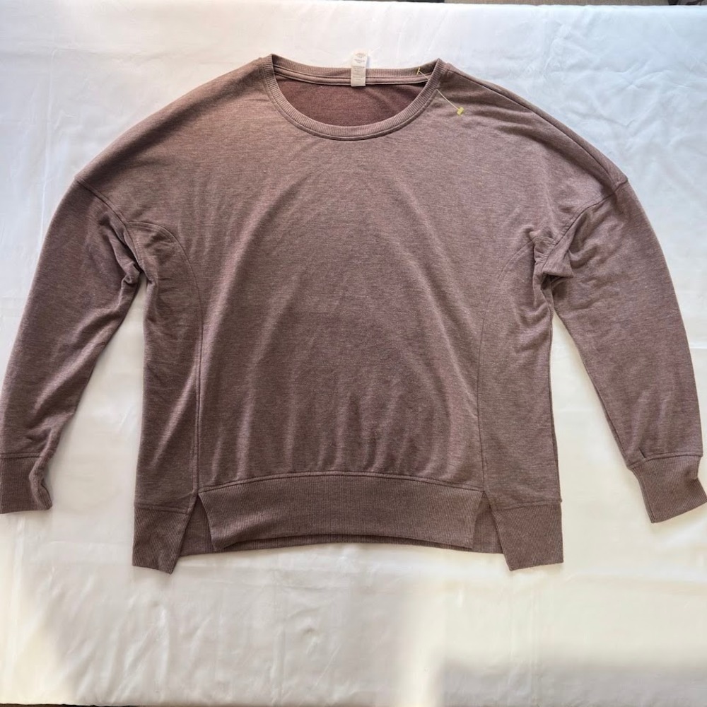 Balance Collection Womens Mauve Brown Crewneck Pullover Sweatshirt Size M